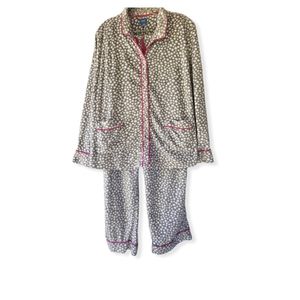 Simply Vera Wang Polka Dot Soft Fleece PJs Pajamas XXL